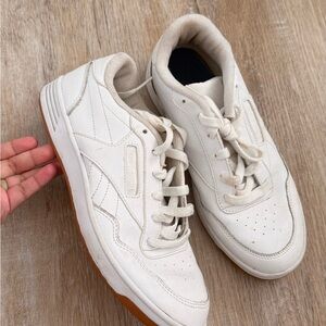 Reebok White Sneakers with Beige Accents